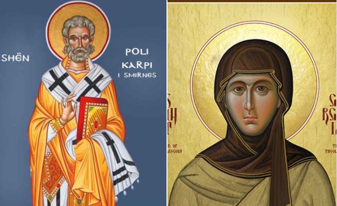 Hierodëshmor Polikarpi i Smirnit. Oshënare Gorgonia. Dëshmor Sereni.