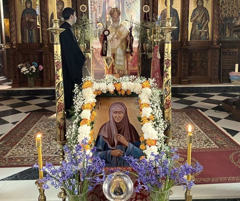 Ο Μητροπολίτης Παΐσιος στον Ιερό Ναό Οσίας Ειρήνης Χρυσοβαλάντου Λέρου