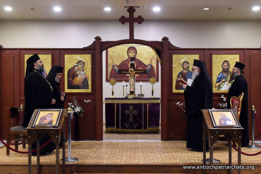 البطريرك يوحنّا العاشر يقيم صلاة النوم الكبرى في كنيسة القديس باييسيوس الآثوسي – جرمانا