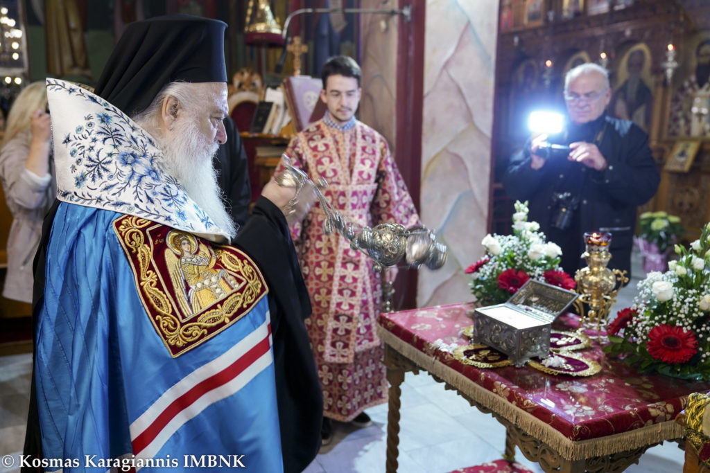 Υποδοχή Ιερών Λειψάνων Αγίων Ραφαήλ, Νικολάου και Ειρήνης και Α´ Στάση των Χαιρετισμών στο Πλατύ Ημαθίας