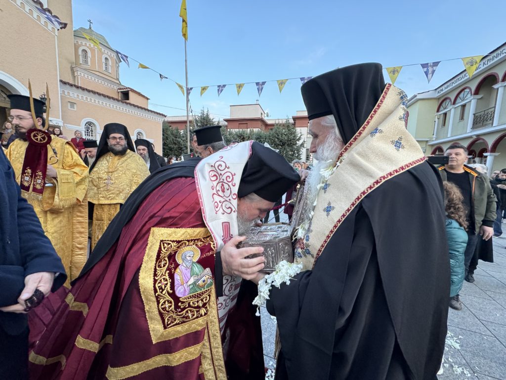 Υποδοχή του ιερού λειψάνου και της αφθάρτου καρδιάς του Αγίου Λουκά του Ιατρού στη Μητρόπολη Καλαμαριάς