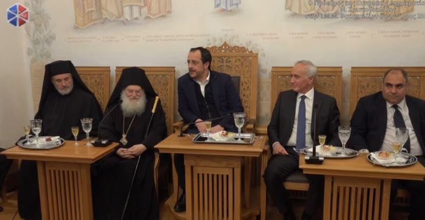 Πρόεδρος Χριστοδουλίδης από Μονή Βατοπαιδίου: “Θα πράξουμε ό,τι είναι δυνατόν για να απελευθερώσουμε τον τόπο μας” (ΒΙΝΤΕΟ)