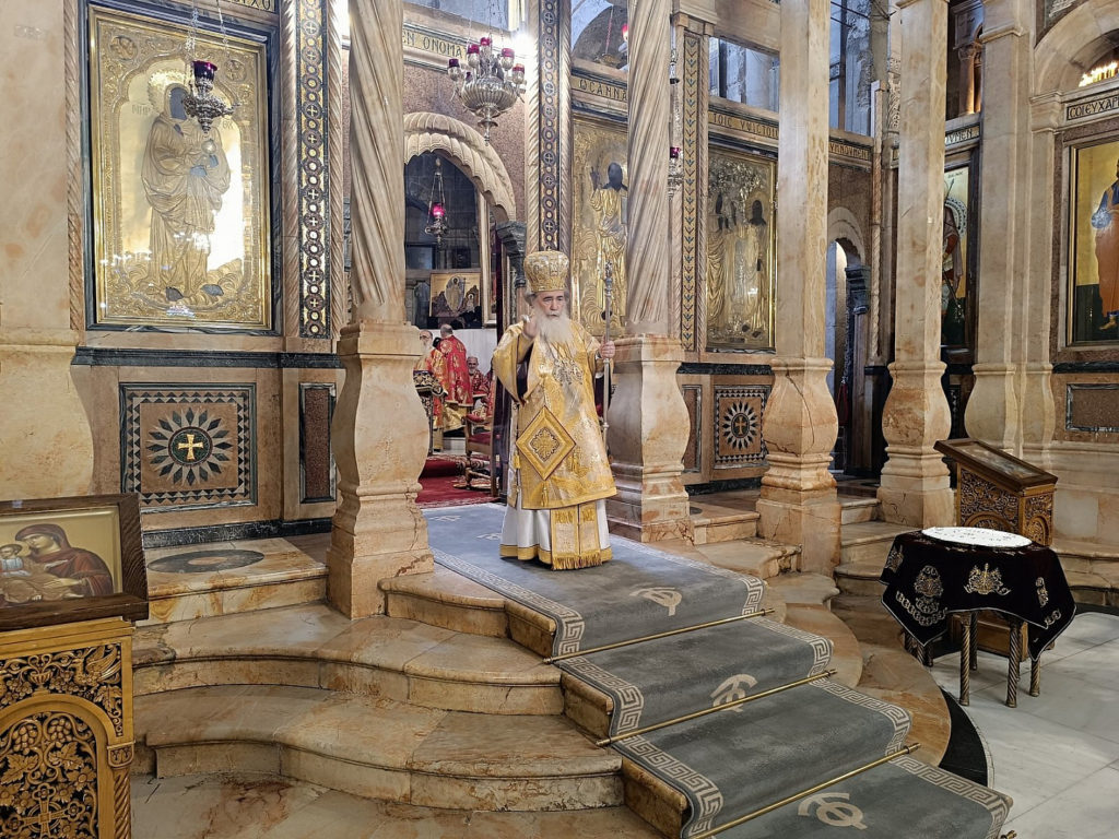 Начальник Русской духовной миссии сослужил Патриарху Иерусалимскому Феофилу в день его тезоименитства