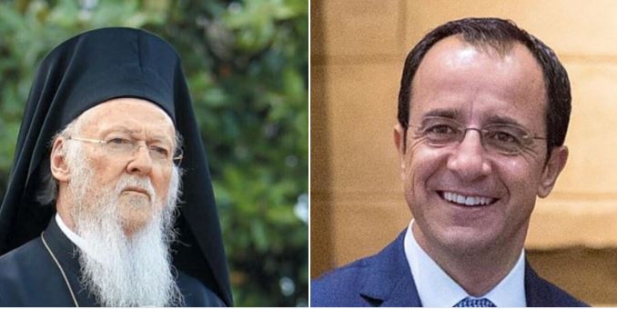 الكلي القداسة يتلقى اتصالاً هاتفياً من فخامة رئيس جمهورية قبرص