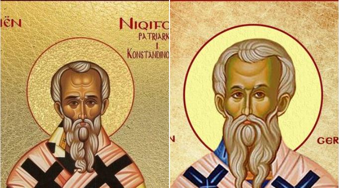 Transferimi i lipsanit të Niqiforit të Konstandinopojës. Hierodëshmorët Mario, Publi. Oshënar Geraldi dhe Gamiri.