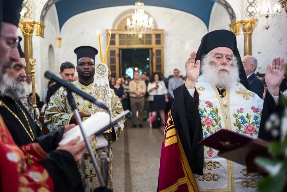 Ο Πατριάρχης Αλεξανδρείας Θεόδωρος στην Γ’ στάση των Χαιρετισμών στην Παναγία της Ηλιουπόλεως