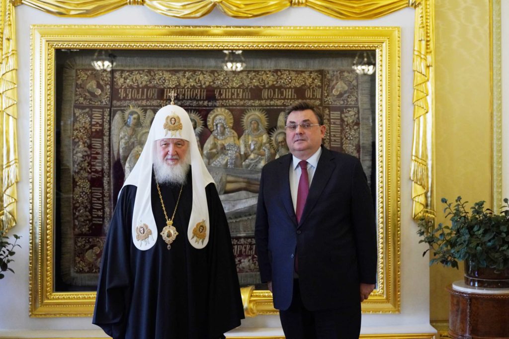 Состоялась встреча Святейшего Патриарха Кирилла с министром юстиции РФ К.А. Чуйченко