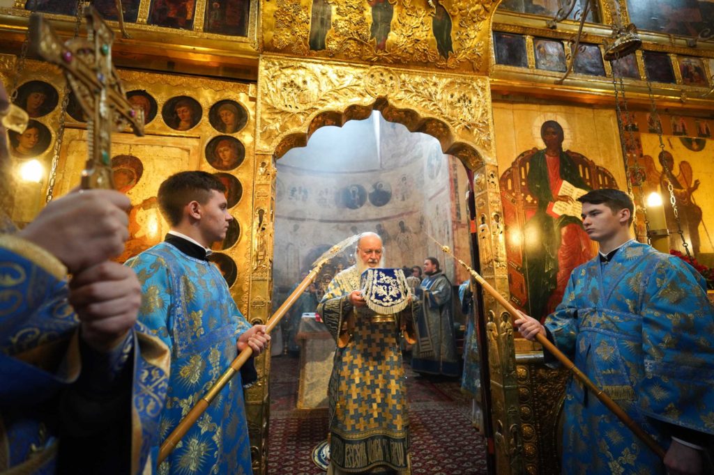 Слово Святейшего Патриарха Кирилла в праздник Благовещения Пресвятой Богородицы в Благовещенском соборе Московского Кремля