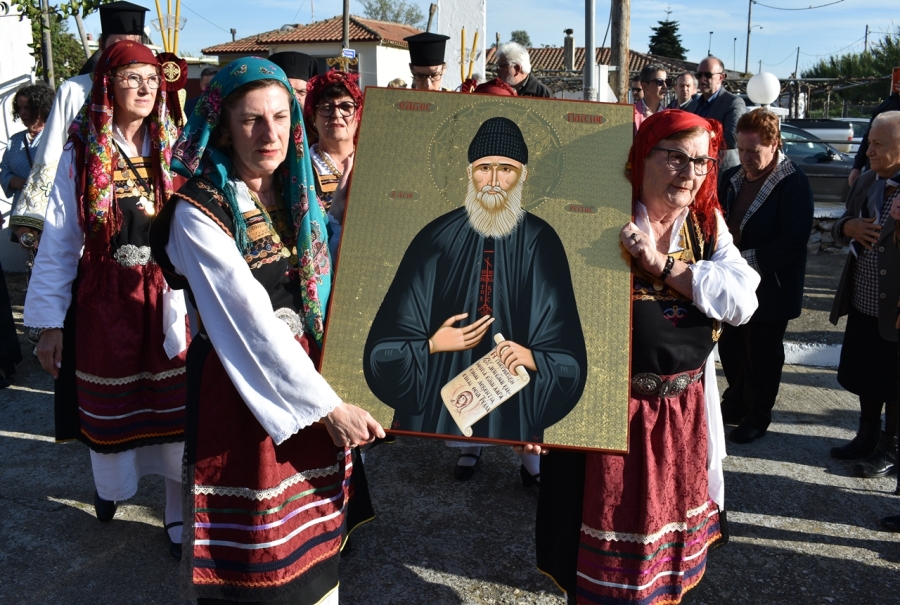 Υποδοχή της Εικόνας του Οσίου Παϊσίου στον Ιερό Ναό Αγίου Γεωργίου Αμβροσίας