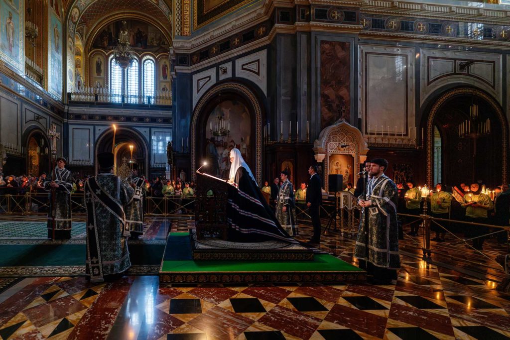 Ο Μεγάλος Κανόνας του Αγίου Ανδρέα Κρήτης στον Καθεδρικό Ναό Σωτήρος Χριστού Μόσχας
