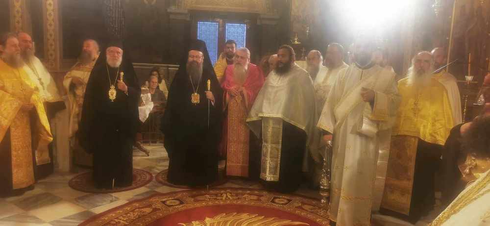 Τρισαρχιερατικός Εσπερινός ονομαστηρίων του Μητροπολίτη Μεγάρων Κωνσταντίνου