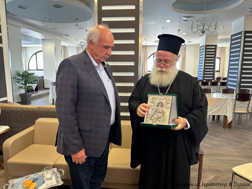 Επίσκεψη του υποψηφίου Ευρωβουλευτή Ευάγγελου Μεϊμαράκη στον Μητροπολίτη Ιεραπύτνης