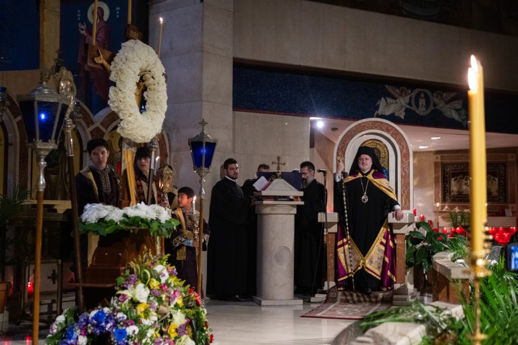 Archbishop Elpidophoros of America joins St. Paraskevi Community in Greenlawn, NY Holy Saturday Morning