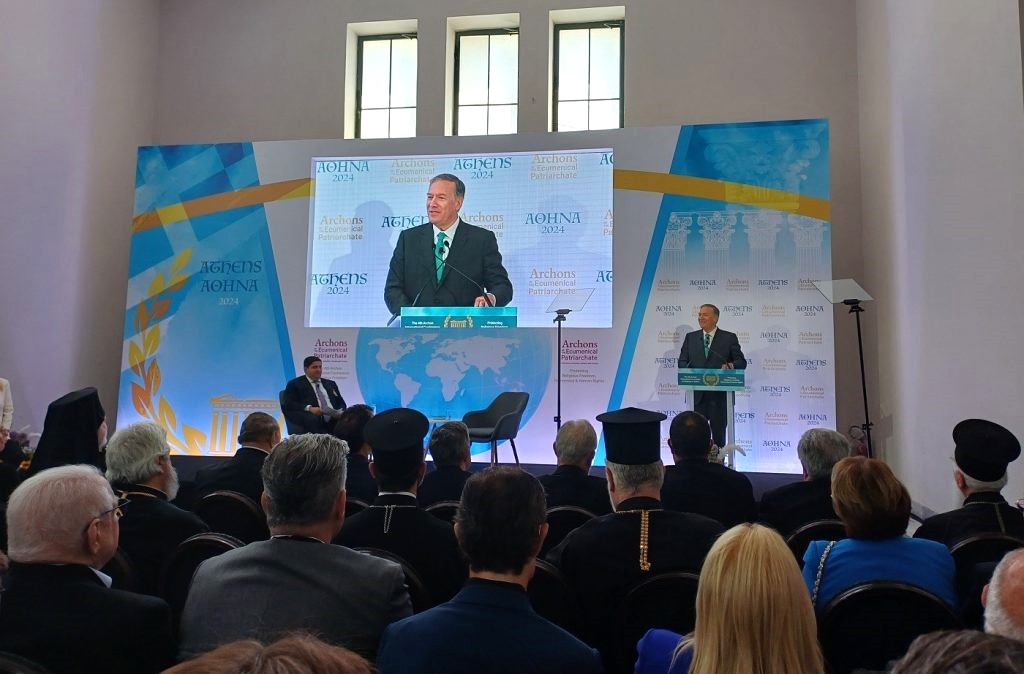 Mike Pompeo Former United States Secretary of State at Conference of Archons in Athens