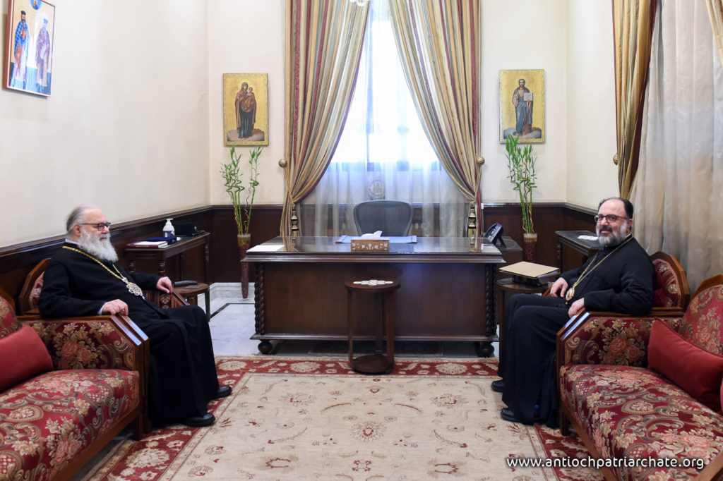 البطريرك يوحنا العاشر مستقبلاً مطران الجزر البريطانية وإيرلندا “نشدد على أهمية الحضور الكنسي الأنطاكي الفعال في كل البلدان”