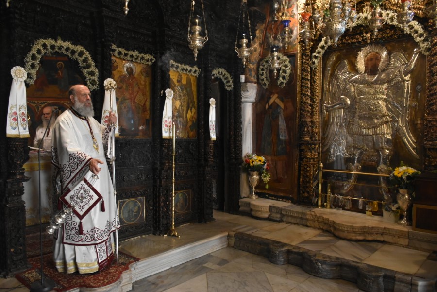 Ο Μητροπολίτης Θεσσαλιώτιδος στον Πανορμίτη Σύμης