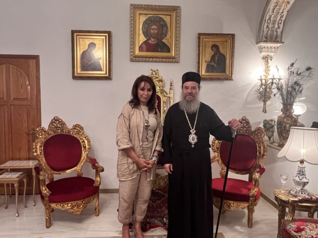 Η υποψήφια Ευρωβουλευτής Βούλα Πατουλίδου στον Μητροπολίτη Ιερισσού