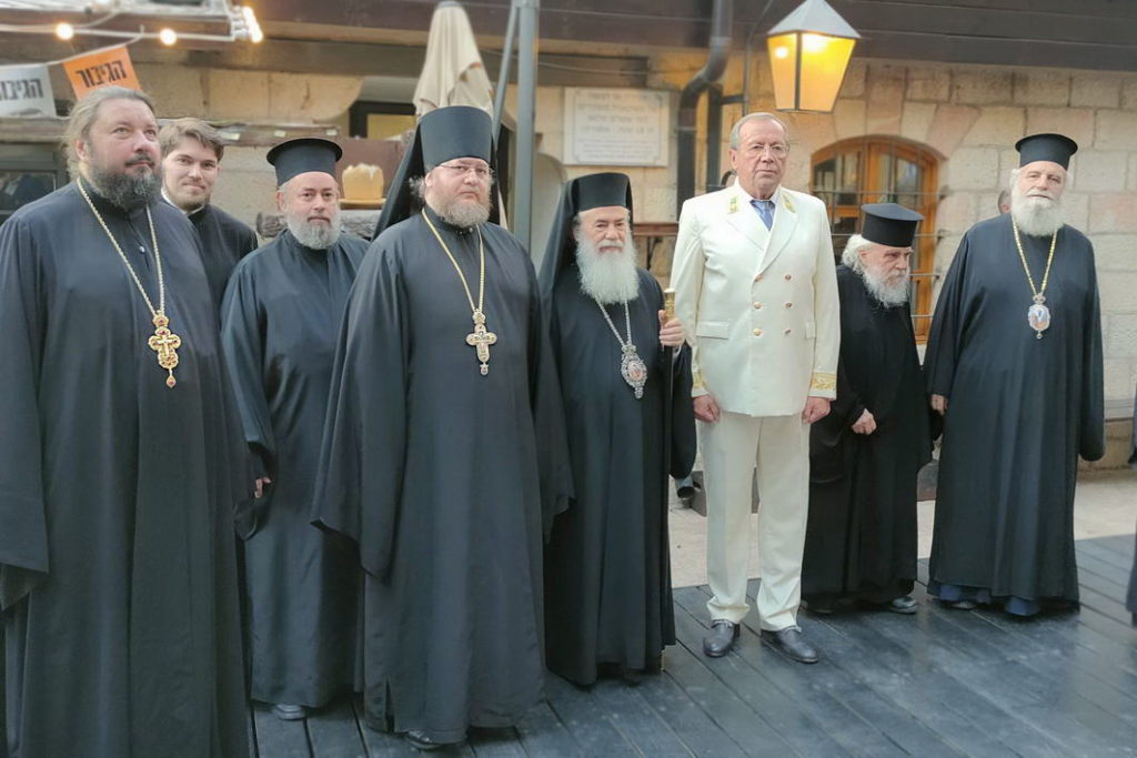 იერუსალიმის უნეტარესი პატრიარქი თეოფილე III რუსეთის დღისადმი მიძღვნილ საზეიმო მიღებას დაესწრო