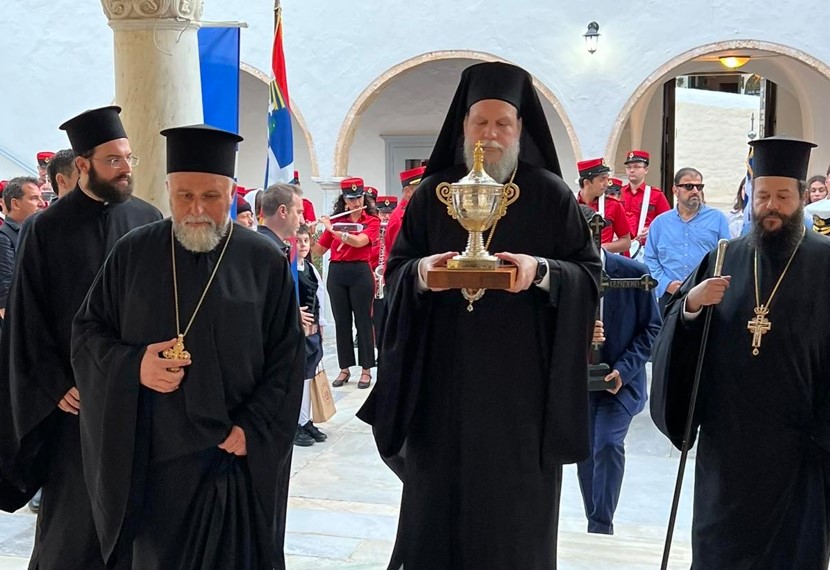 Ο Μητροπολίτης Νέας Ιωνίας Γαβριήλ στην Ύδρα για τα «Μιαούλεια 2024»