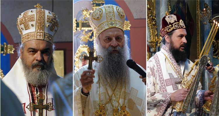 Патријарх Порфирије са епископима Никодимом и Јустином богослужио у Топчидерској цркви