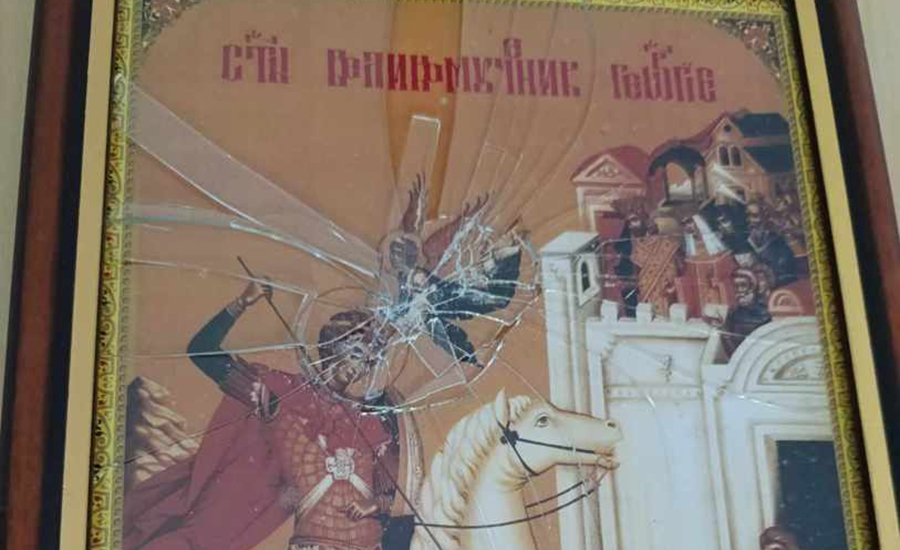 Оскрнављен храм Светог Георгија у Брђанима