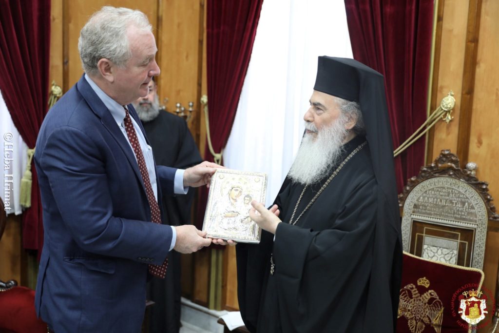 Επίσκεψη Γερουσιαστή των ΗΠΑ στον Πατριάρχη Ιεροσολύμων Θεόφιλο