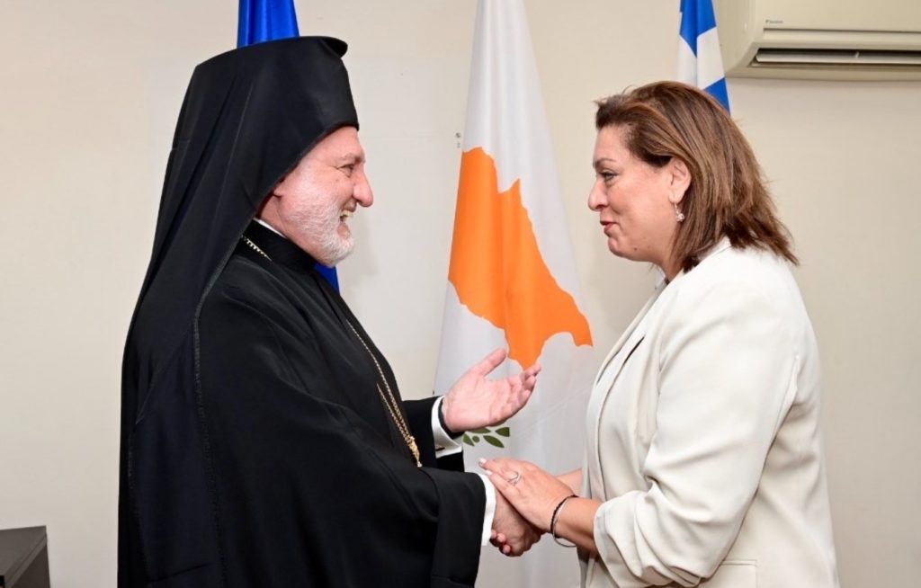 Συνάντηση Αμερικής Ελπιδοφόρου με την Υπουργό Παιδείας Κύπρου