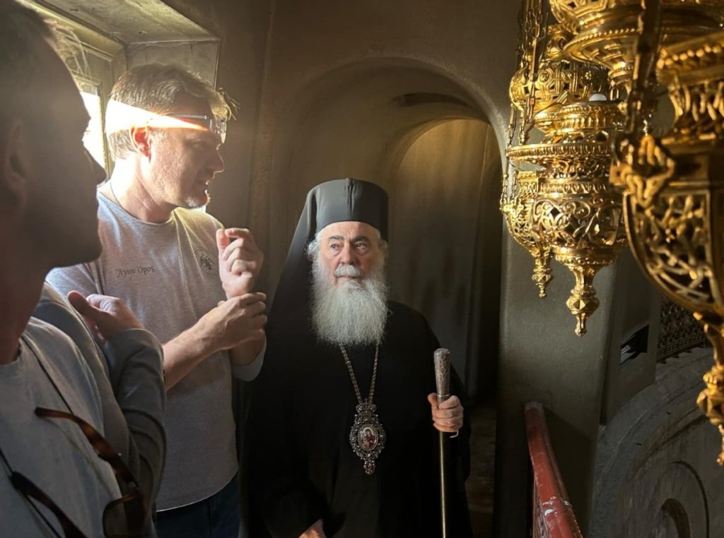 Ο Πατριάρχης Ιεροσολύμων επιθώρησε τις εργασίες συντήρησης στον Ναό της Αναστάσεως