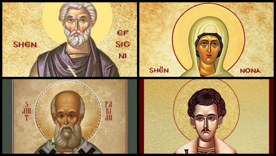Dëshmor Efsigni. Hierodëshmor Fabiani i Romës. Shën Nona. Dëshmor Solevi. Dëshmor i ri Kristo nga Preveza