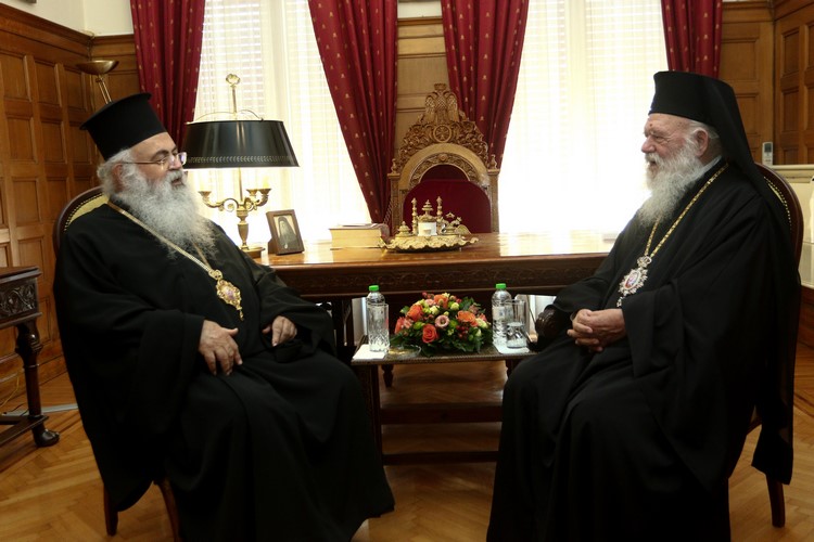 Archbishop Georgios of Cyprus meets with Archbishop Ieronymos in Athens