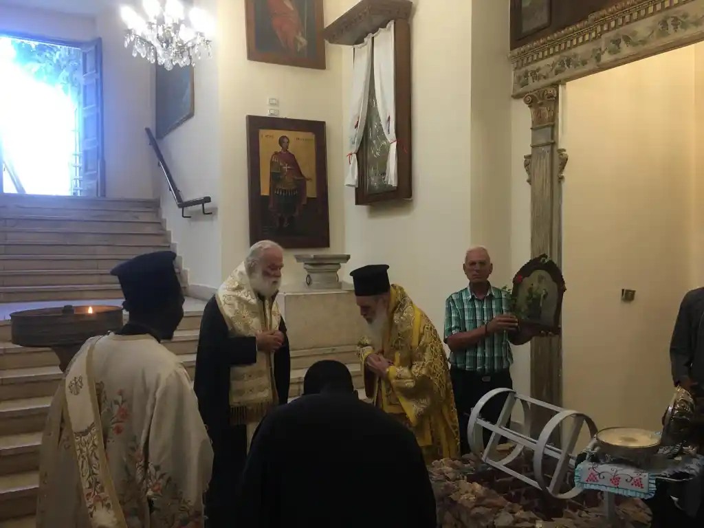 إحتفال البابا ثيودروس بنقل جزء من رفات القديس نكتاريوس الإسكندري إلى دير القديس القديس سابا البطريركي