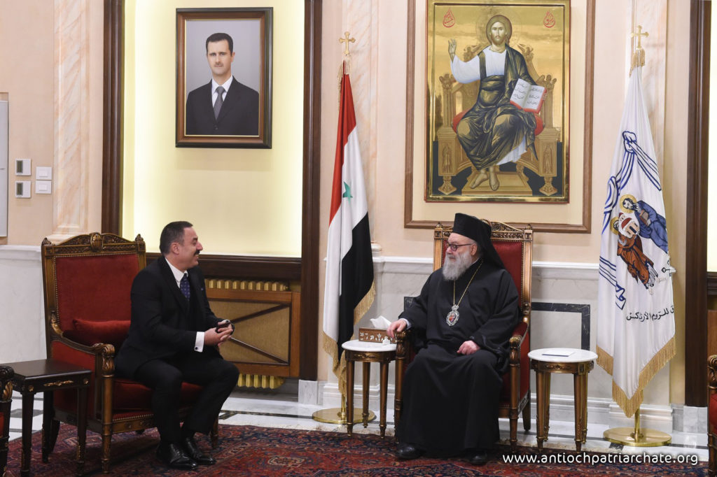 البطريرك يوحنّا العاشر يستقبل سفير قبرص في سورية