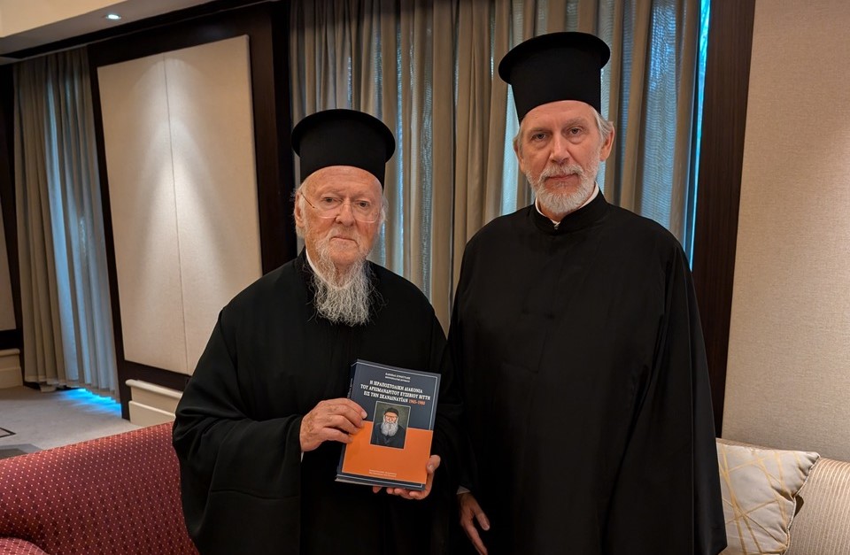 Metropolitan of Sweden presented study on Fr. Eusebius Vittis to Ecumenical Patriarch