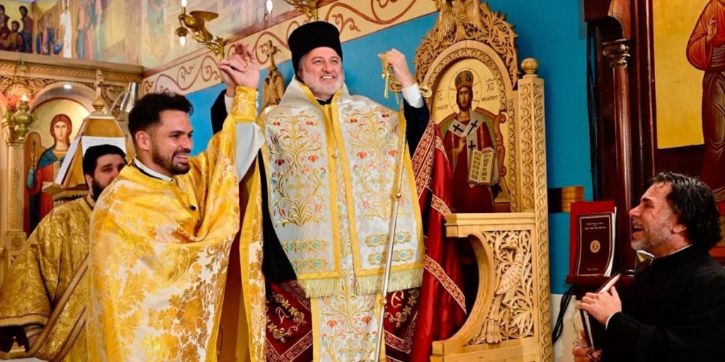 Archbishop Elpidophoros Visits St. George Tropeoforos Greek Orthodox Church, Elevates Fr. Sophronios Vomend to Archimandrite