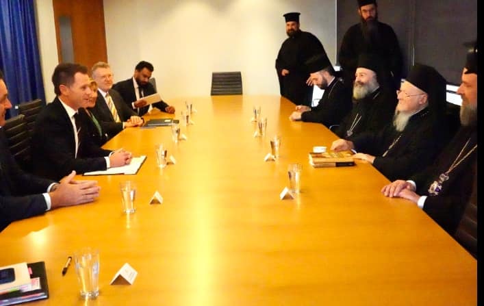 ‎البطريرك المسكوني مع رئيس وزراء ولاية فيكتوريا