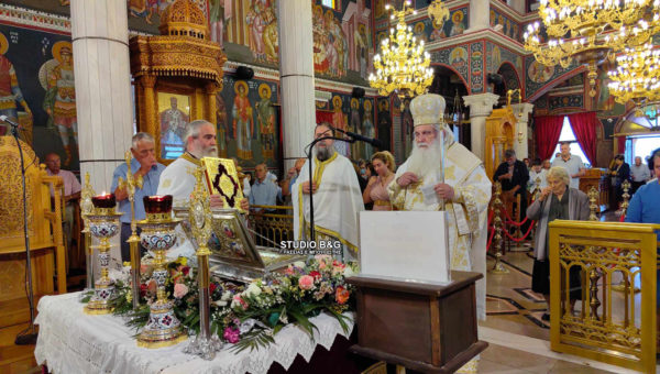 Ο Μητροπολίτης Αργολίδος στην Ευαγγελίστρια Ναυπλίου