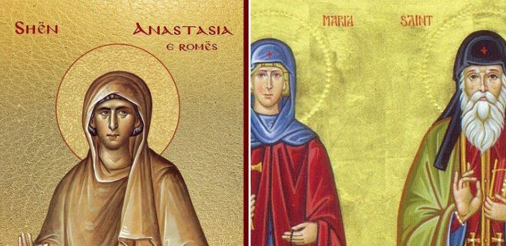 Oshënare dëshmore Anastasia në Romë. Oshënare Ermelinda. Oshënarët Abrami, Maria