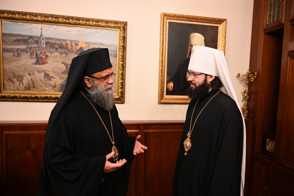 Συνάντηση Βολοκολάμσκ Αντωνίου με τον Μητροπολίτη Αρκαδίας Βασίλειο
