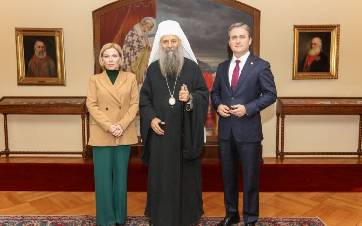 Патријарх Порфирије разговарао са министрима културе Русије и Србије