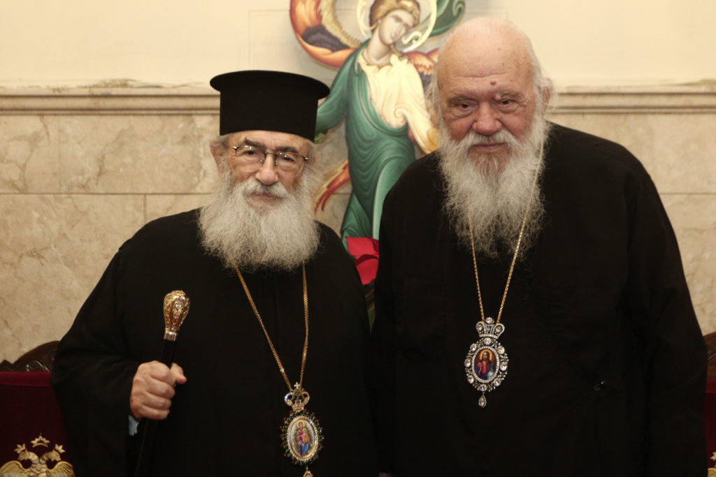 Συνάντηση Αρχιεπισκόπου Αθηνών με τον Αρχιεπίσκοπο Σιναίου Δαμιανό