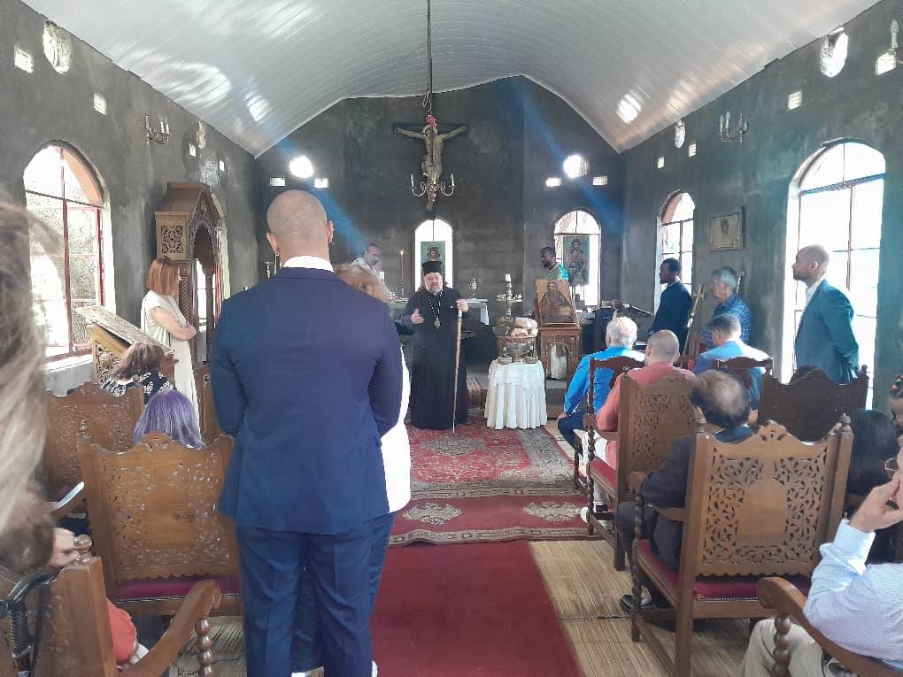 First Liturgy in the Temple of Saints Michael and Gabriel Archangels at the under construction works