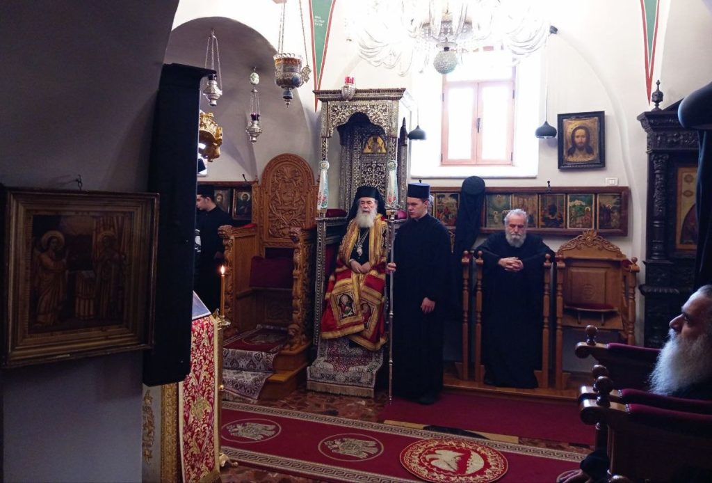 Начальник Русской духовной миссии в Иерусалиме принял участие в соборной молитве с Блаженнейшим Патриархом Феофилом