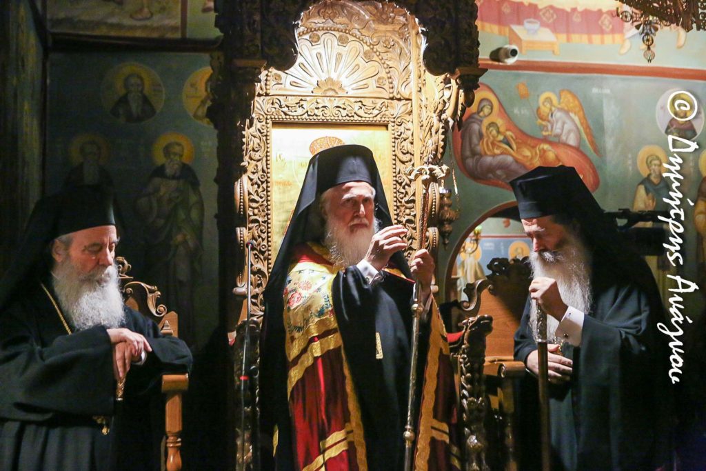 Λήμνου Ιερόθεος: «Η αγιότητα είναι υπόθεση του σήμερα» – Πανηγυρικός Εσπερινός Οσίου Βησσαρίωνος του Αγαθωνίτου στη Μονή Αγάθωνος