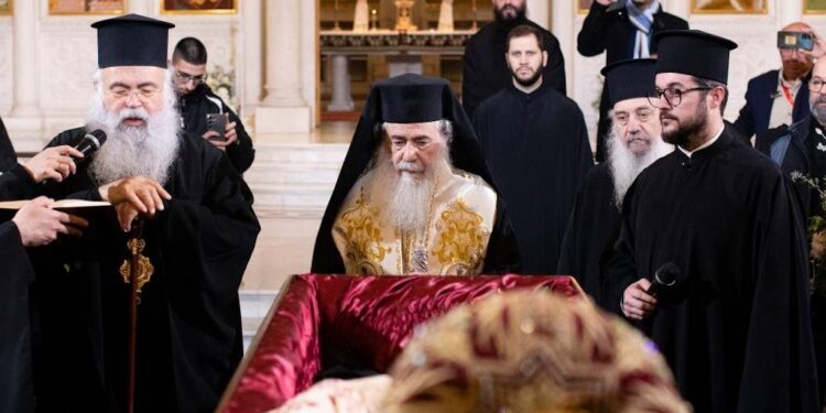 Memorial Service for late Archbishop Anastasios by Patriarchs of Jerusalem and Bulgaria and Archbishop of Cyprus