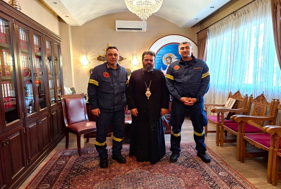 Επίσκεψη του νέου Διοικητή των Πυροσβεστικών Υπηρεσιών Νομού Ροδόπης στην Μητροπολίτη Παντελεήμονα