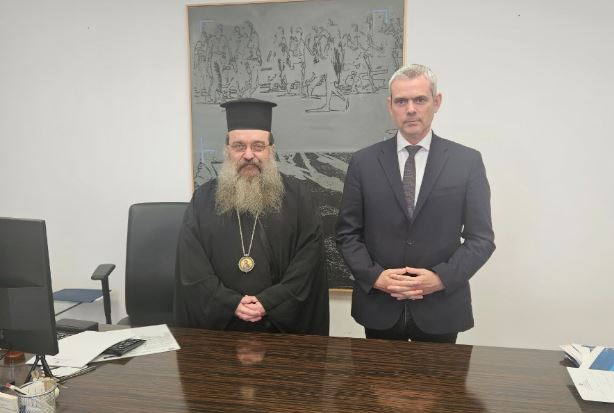 Ο Μητροπολίτης Χίου στον Υφυπουργό Εργασίας, Κωνσταντίνο Καραγκούνη