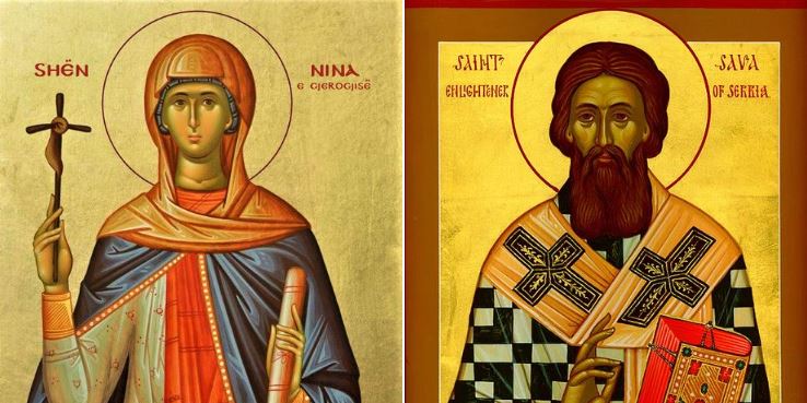 Oshënarët dëshmorë në Sina e Raitho. Oshënare Nina (Nino) në Gjeorgji. Oshënar Sava në Serbi