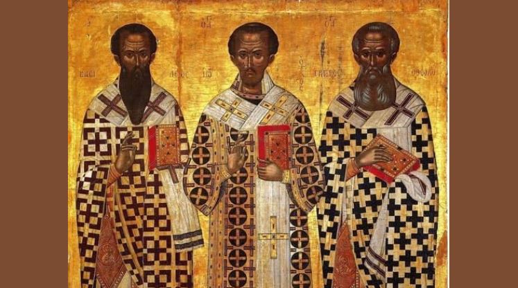 Tre Hierarkët: Vasili i Madh, Grigor Theologu, Joan Gojarti. Dëshmor Theofili i ri.