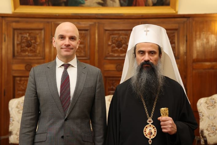 Среща на Българския патриарх Даниил с посланика на Великобритания у нас Негово Превъзходителство Натаниел Копси