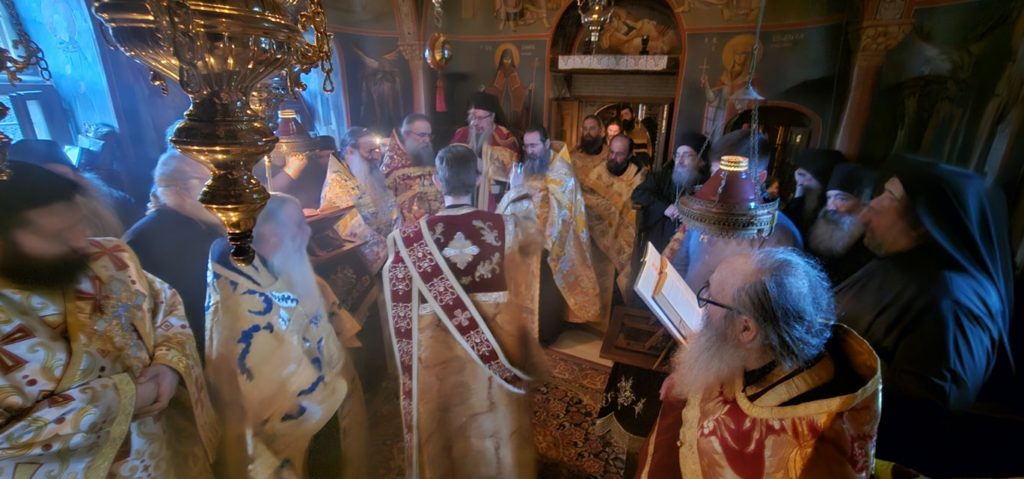 The feast day of Saint Gregory Palamas at the Holy Monastery of Esphigmenou on Mount Athos